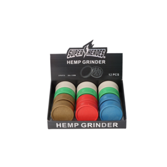 Super Heros Grinder 2pcs. Eco 5 colors plastic, Ø 5,5cm, H. 2,5cm