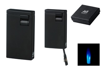 Winjet Lighter Double Jet Black with crackle + punch