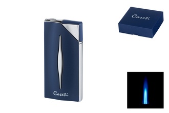 Caseti lighter 1xJet blue matt / chrome