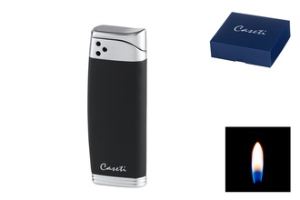 Caseti lighter Piezo black matt / chrome