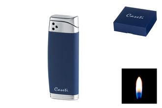 Caseti lighter piezo blue matt / chrome