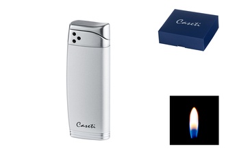 Caseti lighter Piezo silver matt / chrome