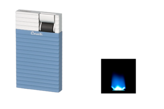 Caseti Feuerzeug Flat Flame, steel blue matt