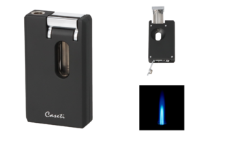 Caseti lighter Soft Jet black matt with cutter notch cut and drill 0,8mm