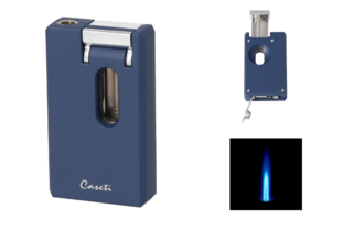 Caseti lighter Soft Jet dark blue matt with cutter notch cut and drill 0,8mm