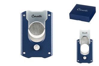 Caseti Cigar Cutter chrom matt/blue, Ring 53