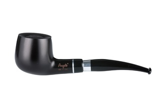 Angelo pipe Black Smooth Slightly Bent with Ring