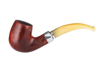 Angelo pipe Redbraun Bent with colorfull mouthpiecs and Ring