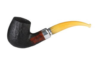 Angelo pipe Black Rustik Bent colorfull mouthpiecs +Ring