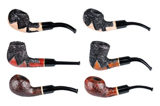 Briar Wood 9mm Pipe 6er set Rustik