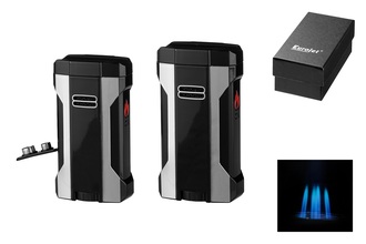 Winjet premium lighter 4xJet+Punch black/chrome