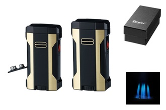 Winjet premium lighter 4xJet+Punch black/gold-coloured