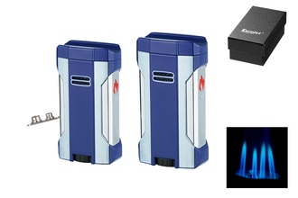 Winjet premium lighter 4xJet+Punch blue/chrome