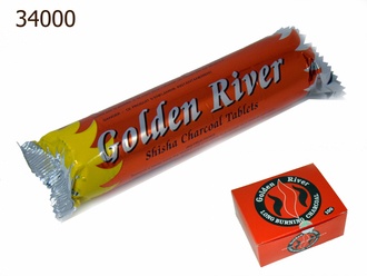 Golden River Shisha Kohle 33mm 10 Rollen à 10 Tabletten