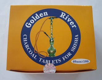 Golden River shisha charcoal 40mm, 10 rolls à 10 tablets