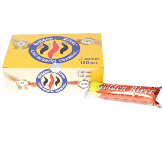 Golden River shisha charcoal 40mm, 10 rolls à 10 tablets+ 2 Rolls for free