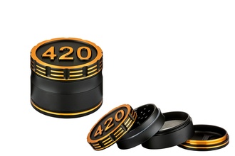 Grinder 4parts metal, Ø 58mm, H.45mm, black/gold-colored