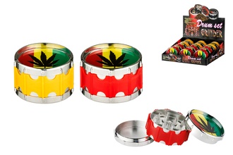 Dreamliner Grinder, 3pcs, metal, Ø 50mm, h. 35mm, with hemp blade, 6x red, 6x yellow