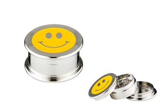 Grinder, 3pcs, metal, Ø52mm H. 30mm Smiley