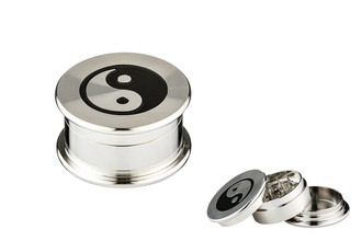 Grinder, 3pcs, metal, Ø52mm H. 30mm YingYang