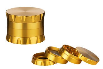 Super Heroes Grinder 4 parts metal, Ø60mm H.45mm, gold-colored