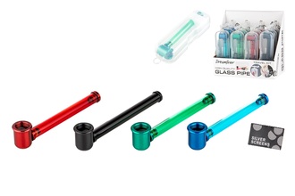 Dreamliner glass/metal pipe 13cm, 4 different colors + screens