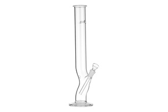 Super Heroes Glasbong transparent, H. 33cm, Ø 4,5cm, Chillum 14,5er Schliff