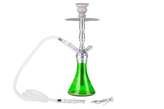 Dreamliner Shisha 1er 42 cm grün/Säule silber, Clicksystem