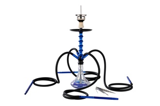 Super Heroes Shisha 60cm 4er blau, Clicksystem, Kaminkopf mit Sieb