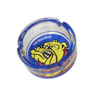 Bulldog ashtray glass colourful