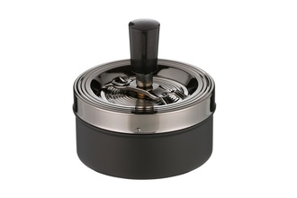 Angelo spinning ashtray, metal black/anthracite, Ø 9cm