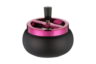 Angelo spinning ashtray, metal black/blackberry-metallic, Ø 13cm