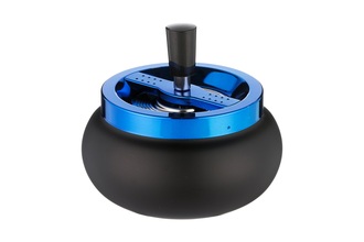 Angelo spinning ashtray Belly, metal black/blue-metallic, Ø 13cm