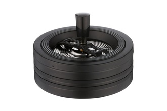 Angelo centrifugal ashtray, black metal, Ø 14cm