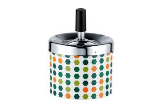 Angelo spinning ashtray, metal dots, Ø 9cm H. 8cm