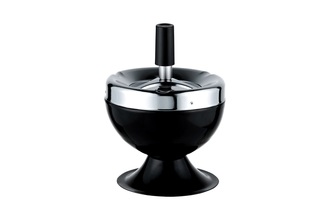 Angelo spinning ashtray with base, metal black, Ø 9cm H. 8cm