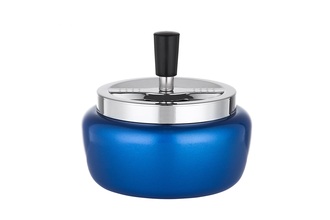 Angelo spinning ashtray, metal blue, Ø 12cm