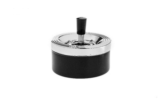 Angelo spinning ashtray, metal black, Ø 12cm