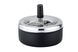 Angelo spinning ashtray, metal black, Ø 11cm