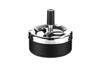 Angelo spinning ashtray, metal black, Ø 9cm