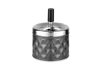 Angelo spinning ashtray, metal black/matt, Ø 9cm, h. 12cm