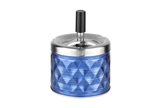 Angelo spinning ashtray, metal blue/matt, Ø 9.5cm, h. 12cm