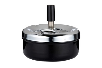 Angelo spinning ashtray, metal balck, Ø 11cm