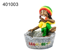 Aschenbecher, Polyresin Rasta Wanne, Ø 10,5cm