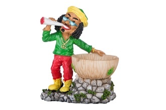 Aschenbecher, Polyresin Rasta stehend