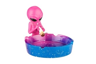 Aschenbecher, Keramik blau/pink Alien, 12,5x10x 8,5cm