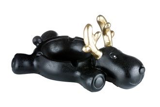 Ashtray, ceramic black moose, 18x 11.5x 8.5cm