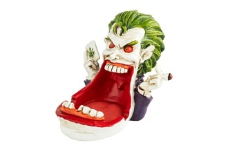 Ashtray, ceramic scary clown, 10.5x 13x 10.5cm