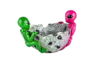 Ashtray, ceramic 2 Aliens Meteor bowl, Ø 9cm, total br. 13cm, h. 8cm