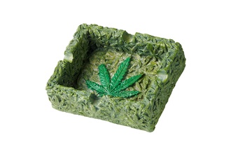 Ashtray, ceramic green hemp, 10x8x3cm